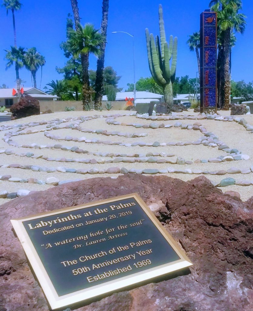 The Labyrinths at The Palms dedication plaque